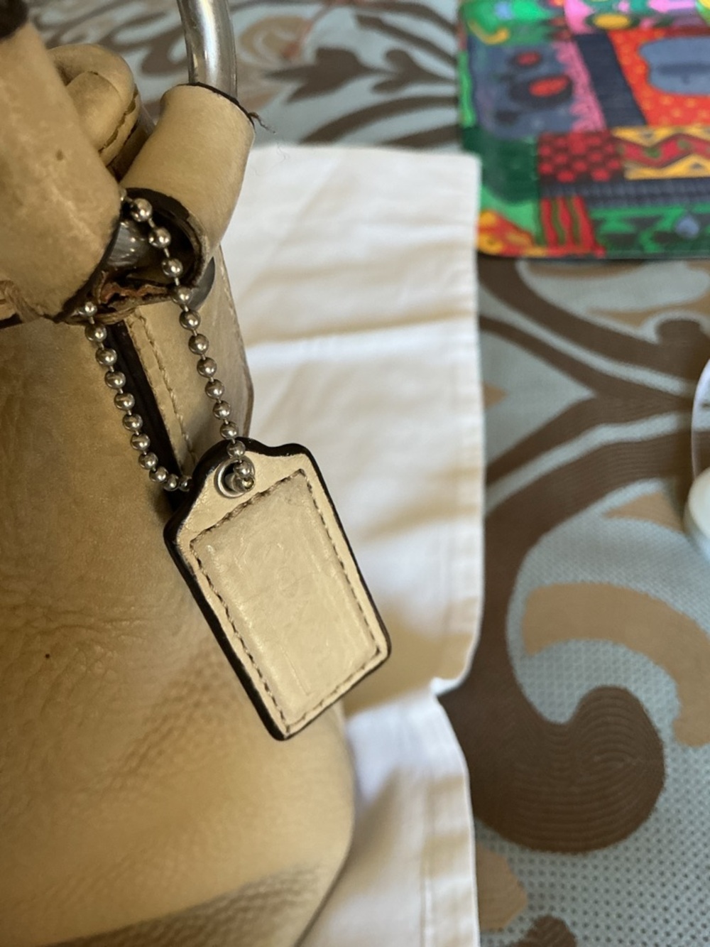 Coach Pebbled Pale Yellow Leather Shoulder Bag - Picture 12 of 12